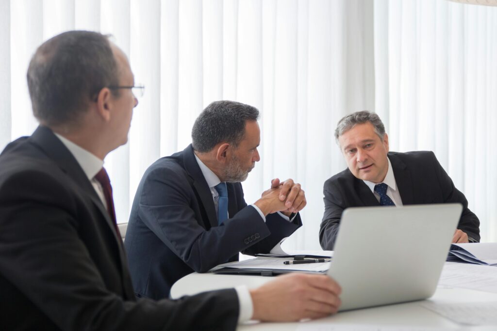 Business owner reviewing a financial plan with an advisor
